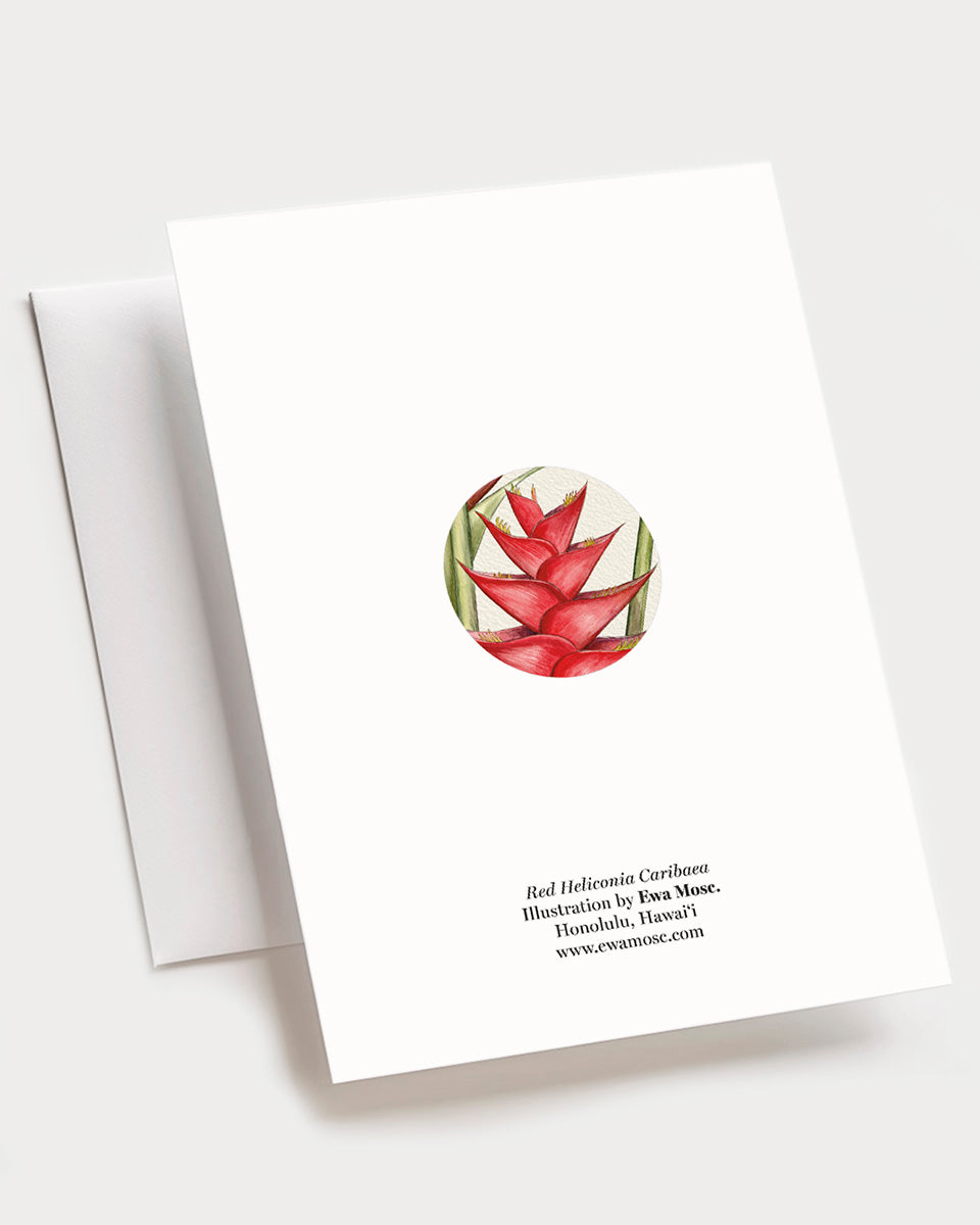 Red Heliconia - Set of 10 Folding Cards