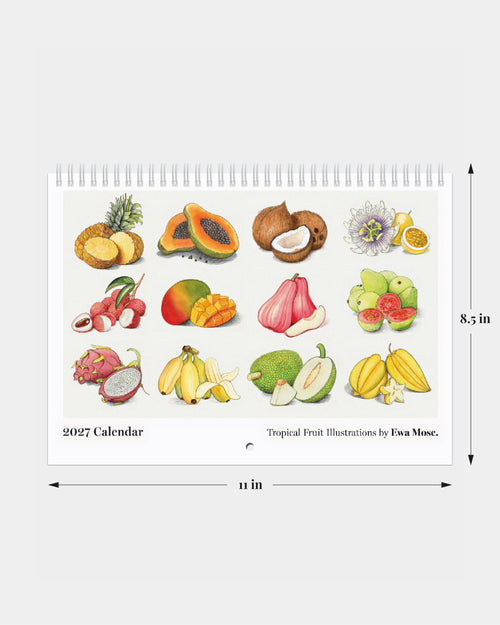 2027 Tropical Fruits Large Wall Calendar