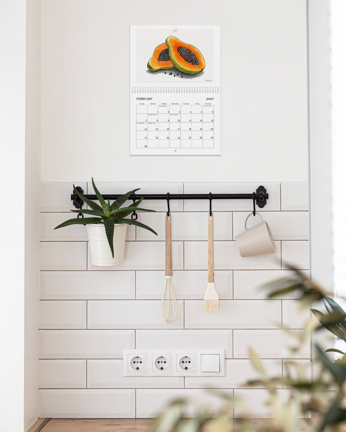2027 Tropical Fruits Large Wall Calendar