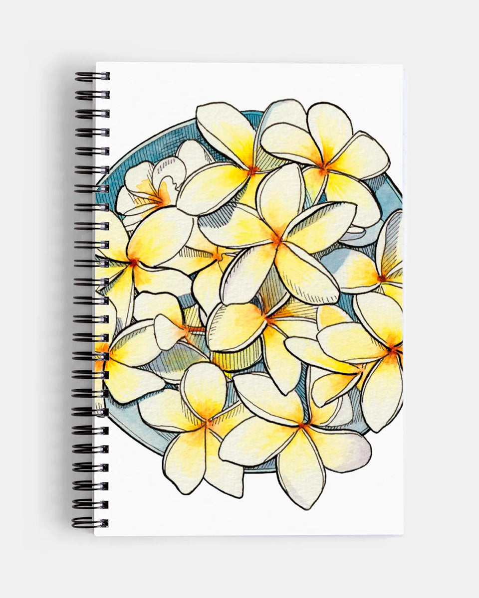 White Plumeria Notebook